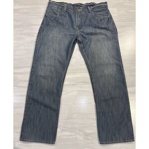 Levi's 514 Straight Fit Jeans Men's 38x32 Blue Light Denim Button Flap Pockets